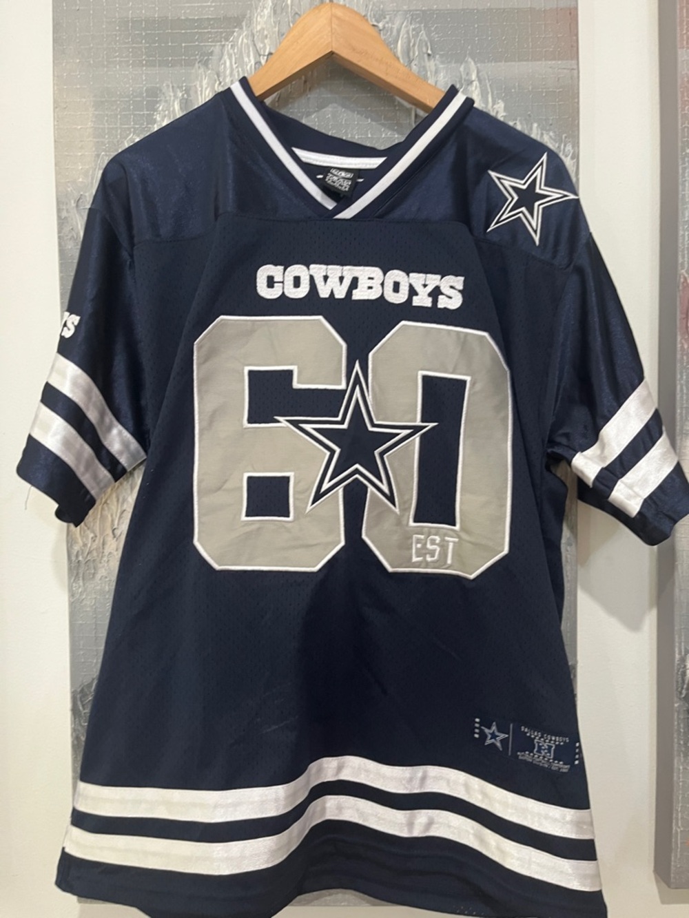 Men's Navy Blue Cowboys #60 Football Jersey